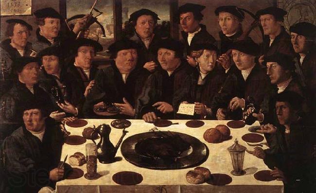 ANTHONISZ  Cornelis Banquet of Members of Amsterdam's Crossbow Civic Guard France oil painting art